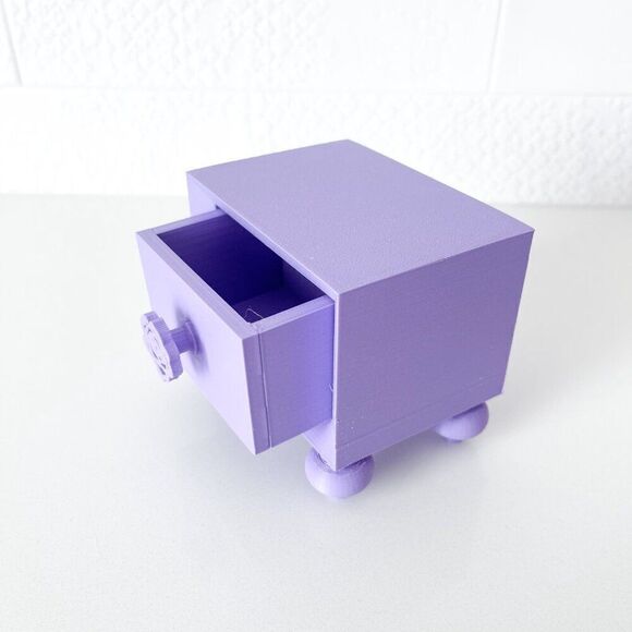 Miniature Barbie Nightstands (Set of 2) Lavender 3D Printed Dollhouse Furniture - Picture 2 of 6